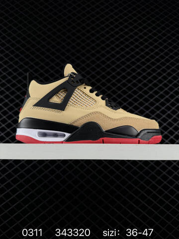 Jordan Air Jordan 4 Retro Beige Black White Red EU 36-47 Basketball Shoe - Unisex (BS-79678)