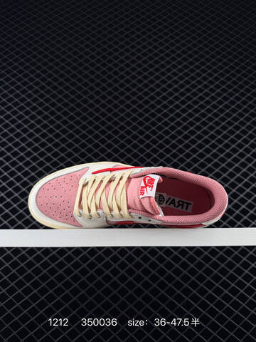 Jordan Air Jordan 1 Low Travis Scott White Pink Red Cream EU 36-47 5 Sneaker - Unisex (BS-80076)