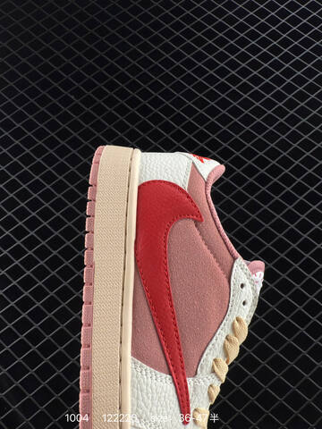 Jordan Travis Scott x Air Jordan 1 Low White Pink Red Beige EU 36-47 Sneaker - Unisex (BS-80585)