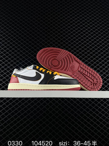Jordan Air Jordan 1 Retro Low OG White Black Red Yellow Cream EU 36-45 Sneaker - Unisex (BS-79577)