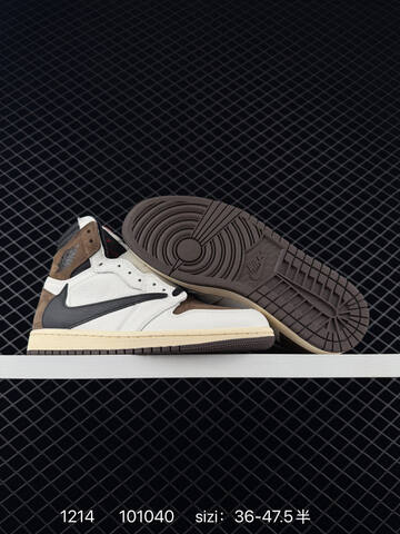 Jordan Air Jordan 1 Retro High OG Travis Scott Reverse Mocha White Brown Black Cream EU 36-47 5 Basketball Shoe - Unisex (BS-80065)