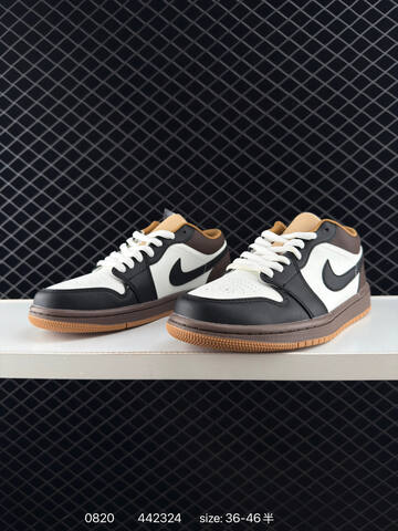 Jordan Air Jordan 1 Low White Black Brown Tan EU 36-46 Sneaker - Unisex (BS-80872)