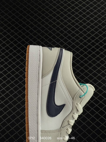 Jordan Air Jordan 1 Low White Light Grey Navy Brown EU 36-46 Sneaker - Unisex (BS-81077)