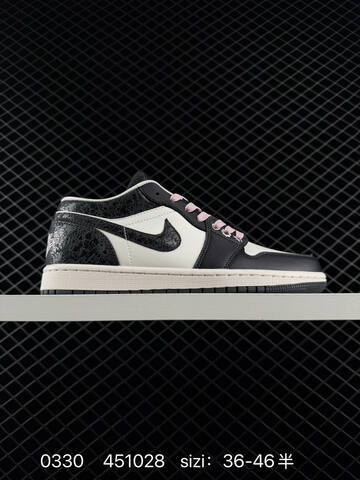 Jordan Air Jordan 1 Low Black White Light Pink EU 36-46 Sneaker - Unisex (BS-79579)