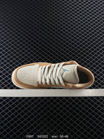 Jordan Air Jordan 1 Low Tan Light Blue Cream White EU 36-46 Sneaker - Unisex (BS-80750)