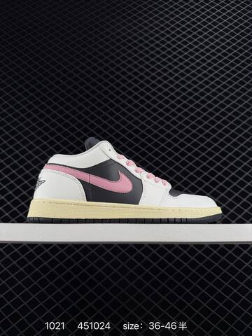 Jordan Air Jordan 1 Low DC0774 502 White Black Pink Cream EU 36-46 Sneaker - Unisex (BS-80465)