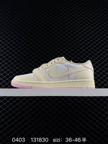 Jordan Travis Scott x Air Jordan 1 Low Cream White Pink EU 36-46 Sneaker - Unisex (BS-79552)