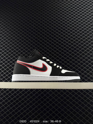 Jordan Air Jordan 1 Low White Black Red EU 36-46 Sneaker - Unisex (BS-80664)