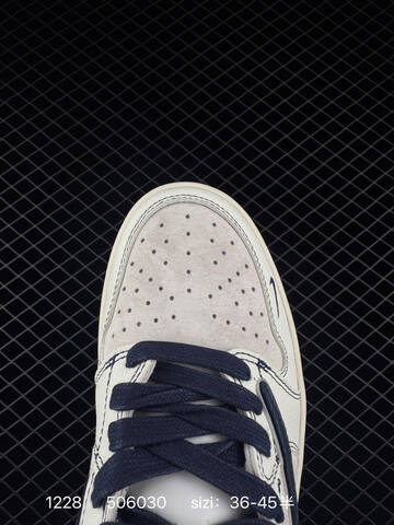 Jordan Air Jordan 1 Low OG Fragment Design x Travis Scott Sail Grey Navy Off White EU 36-45 Sneaker - Unisex (BS-79963)