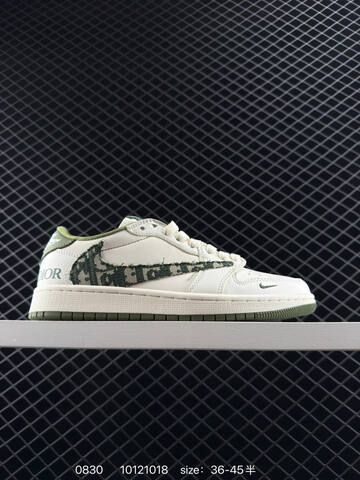Jordan Air Jordan 1 Low OG SP Travis Scott x Fragment Design x Dior Sail Olive Green White EU 36-45 Sneaker - Unisex (BS-80806)