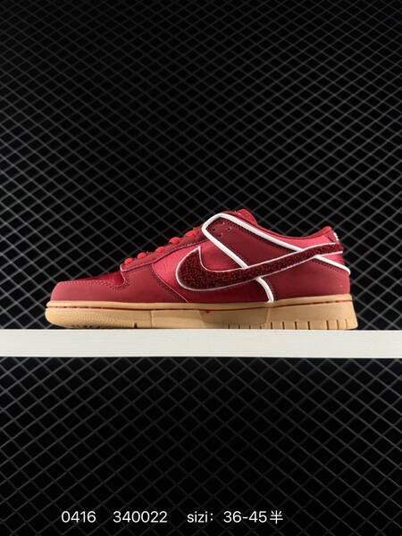 Nike Dunk Low Team Red with white accents gum outsole EU 36-45 half sizes available skate lifestyle