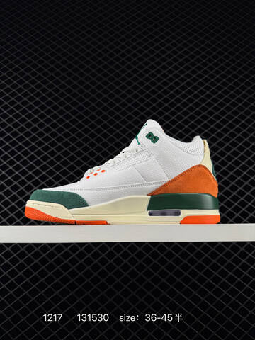 Jordan Air Jordan 3 Retro SE White Orange Green Cream EU 36-45 Basketball Shoe - Unisex (BS-80041)