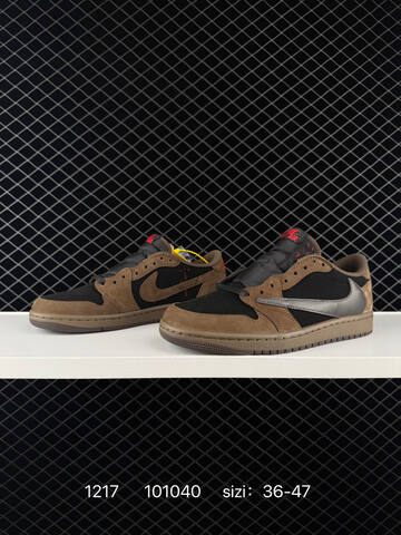 Jordan Air Jordan 1 Low OG SP Travis Scott Black Brown Dark Grey Red EU 36-47 Sneaker - Unisex (BS-80047)