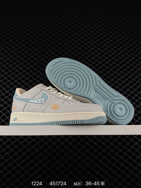 Nike Air Force 1 07 white gray green red with Louis Vuitton and Gucci-style accents 36-45 lifestyle