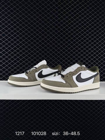 Jordan Air Jordan 1 Retro Low OG HQ6998-200 White Olive Black Sail EU 36-48 5 Sneaker - Unisex (BS-80043)