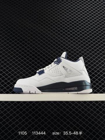 Air Jordan 4 Retro Black Deep Royal Blue AIR JORDAN 4 Aj4 Lifestyle (BS-80347)