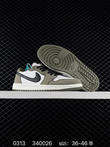 Jordan Air Jordan 1 Retro Low OG White Black Olive Sail EU 36-46 Sneaker - Unisex (BS-79670)