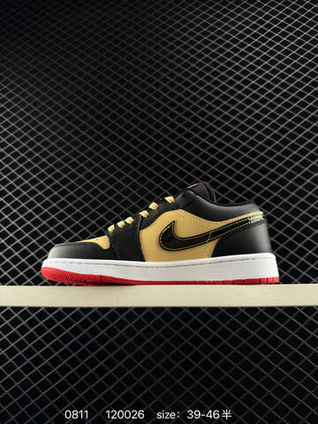 Jordan Air Jordan 1 Low HQ2016-200 Black Pale Yellow White Red EU 39-46 Sneaker - Unisex (BS-80936)