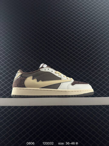 Jordan Air Jordan 1 Low OG Fragment Design x Travis Scott Brown Beige White Dark Brown EU 36-46 Sneaker - Unisex (BS-80962)