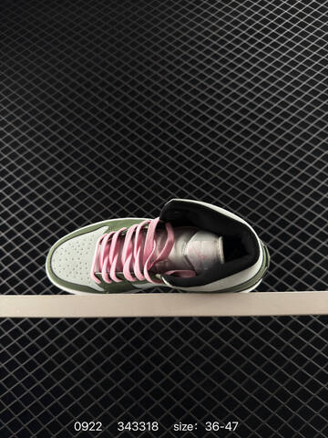 Jordan Air Jordan 1 Mid Olive Green Light Grey Black Pink White EU 36-47 Basketball Shoe - Unisex (BS-80658)