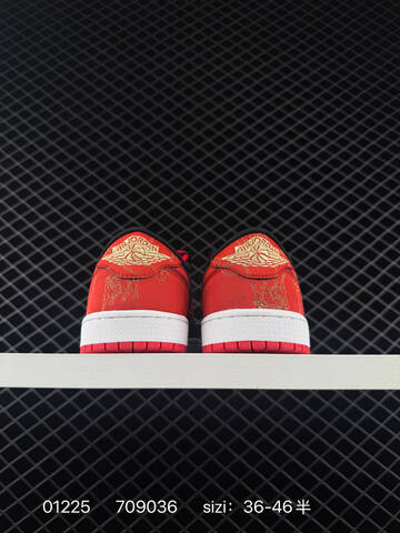 Jordan Air Jordan 1 Low Red Black White Gold EU 36-46 Sneaker - Unisex (BS-79775)