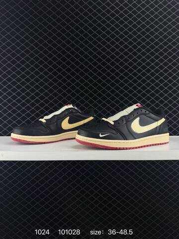 Jordan Air Jordan 1 Low Black Pale Vanilla Gym Red EU 36-48 5 Sneaker - Unisex (BS-80449)