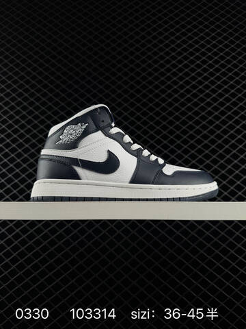 Jordan Air Jordan 1 Mid Black White Orange EU 36-45 Basketball Shoe - Unisex (BS-79581)