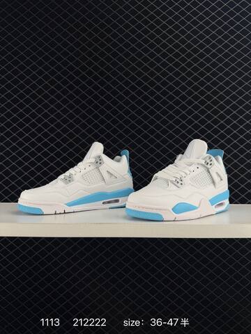 Jordan Air Jordan 4 Retro White Light Blue Grey EU 36-47 Basketball Shoe - Unisex (BS-80292)