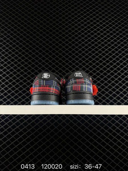 Nike SB Dunk Low HF3063-001 Red Navy Yellow Black Plaid with Black Swoosh Translucent Blue Outsole Pom-Pom Accent EU 36-47 skate lifestyle