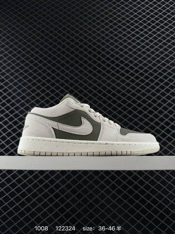 Jordan Air Jordan 1 Low Light Beige Olive Green Sail EU 36-46 Sneaker - Unisex (BS-80567)