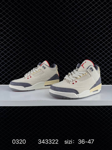 Jordan Air Jordan 3 Retro SE Muslin Beige Grey Red Cream White EU 36-47 Basketball Shoe - Unisex (BS-79640)