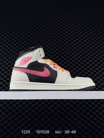 Jordan Air Jordan 1 Mid Sail Black Pink Orange EU 36-46 Basketball Shoe - Unisex (BS-79991)