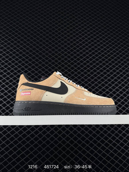 Nike Air Force 1 07 Low tan cream with black Swoosh EU 36-45 casual lifestyle