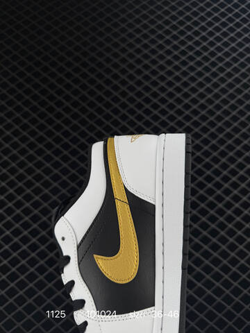Jordan Air Jordan 1 Low White Black Gold EU 36-46 Sneaker - Unisex (BS-80191)