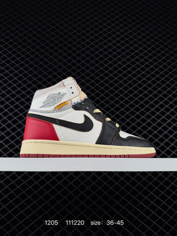Jordan Union x Air Jordan 1 Retro High PK NRG White Black Red Cream EU 36-45 Basketball Shoe - Unisex (BS-80106)