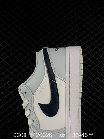 Jordan Air Jordan 1 Low White Light Grey Dark Navy EU 36-45 Sneaker - Unisex (BS-79693)
