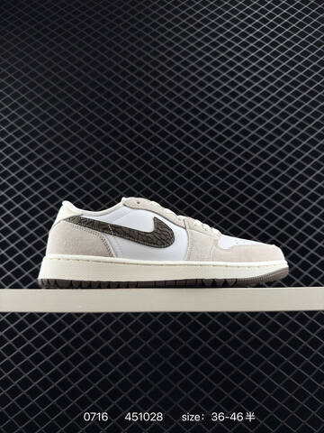 Jordan Air Jordan 1 Low White Light Grey Brown Sail EU 36-46 Sneaker - Unisex (BS-81062)