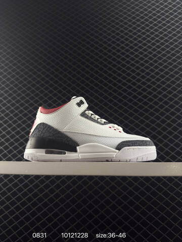 Jordan Air Jordan 3 Retro Hide And Sneak White Black Red Grey EU 36-46 Basketball Shoe - Unisex (BS-80794)