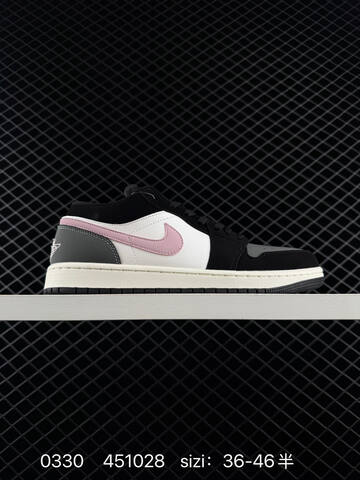Jordan Air Jordan 1 Low Black White Light Pink EU 36-46 Sneaker - Unisex (BS-79579)