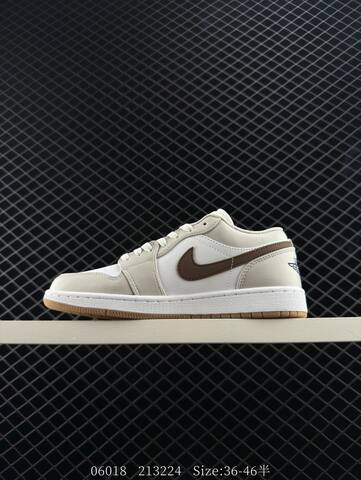 Jordan Air Jordan 1 Low White Light Grey Brown Gum EU 36-46 Sneaker - Unisex (BS-81185)