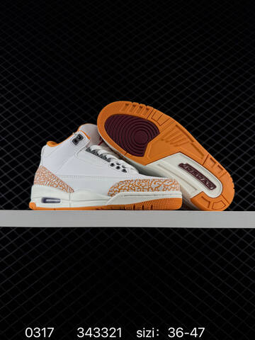 Jordan Air Jordan 3 Retro White Orange Sail Red Grey EU 36-47 Basketball Shoe - Unisex (BS-79650)