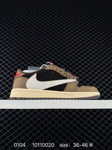 Jordan Travis Scott x Air Jordan 1 Low White Black Beige Blue Brown EU 36-46 Sneaker - Unisex (BS-79911)