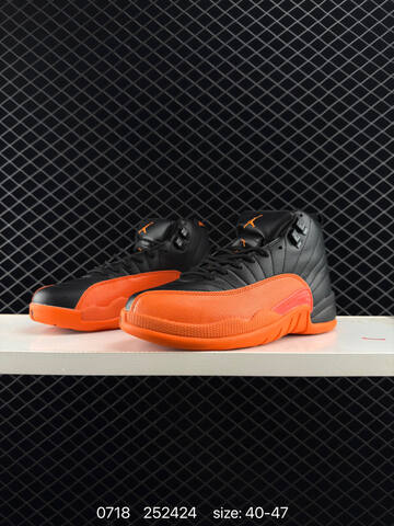 Jordan Air Jordan 12 Retro Black Orange EU 40-47 Basketball Shoe - Men's (BS-81047)