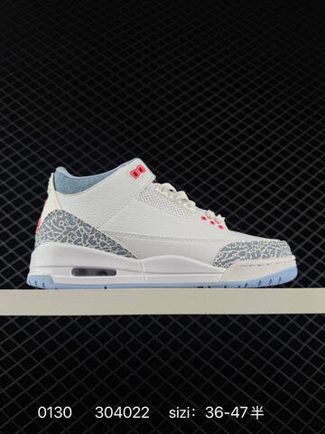 Jordan Air Jordan 3 Retro White Light Grey EU 36-47 Basketball Shoe - Unisex (BS-79739)