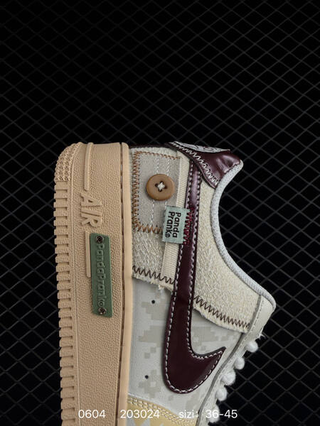 Nike Air Force 1 07 Low white beige burgundy pale yellow EU 36-45 lifestyle