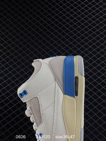 Jordan Air Jordan 3 Retro White Grey Blue Cream EU 36-47 Basketball Shoe - Unisex (BS-80827)