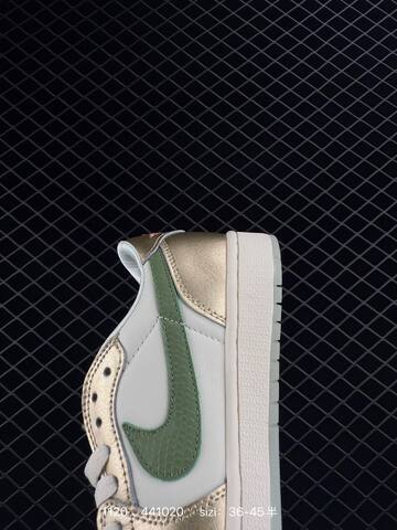 Jordan Air Jordan 1 Low Chinese New Year Sail Metallic Gold Green EU 36-45 Sneaker - Unisex (BS-80228)