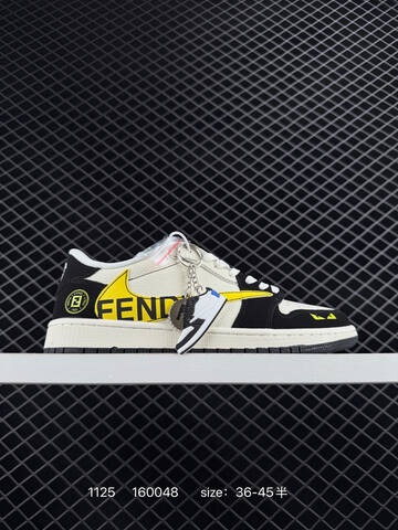 Jordan Air Jordan 1 Low Travis Scott DIY Off White Black Yellow EU 36-45 Sneaker - Unisex (BS-80199)