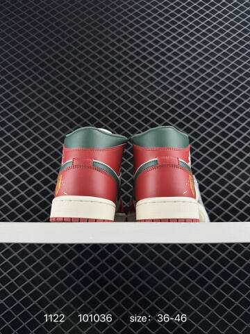 Jordan Air Jordan 1 Mid Red White Dark Green Gold EU 36-46 Sneaker - Unisex (BS-80214)