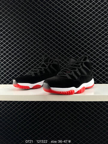 Jordan Air Jordan 11 Retro Bred Velvet Black White Red EU 36-47 Basketball Shoe - Unisex (BS-81037)